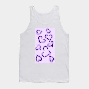 Cute Hearts Purple Tank Top